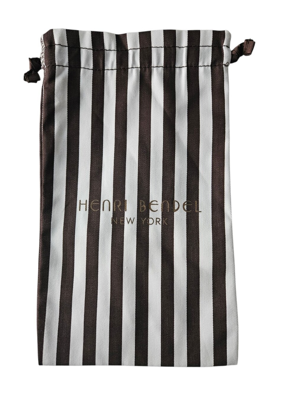 HENRI BENDEL NEW YORK Authentic Signature Striped Drawstring Pouch | SZ 10"x6"